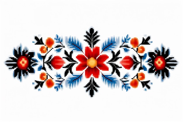 haftowany motyw ludowy