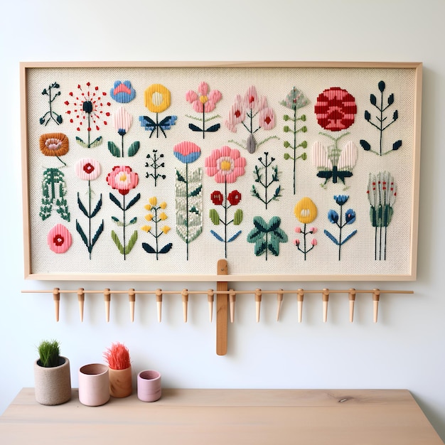 przykłady haftów w ramkach